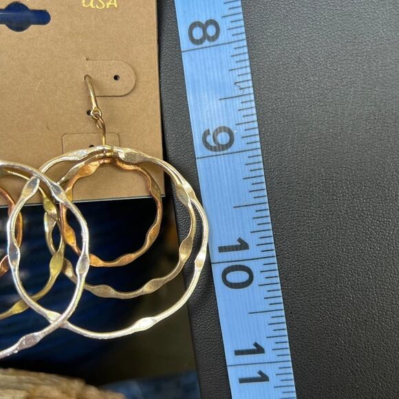 Silver Gold Copper Dangle Circles Erica Lyons - Picture 3 of 9